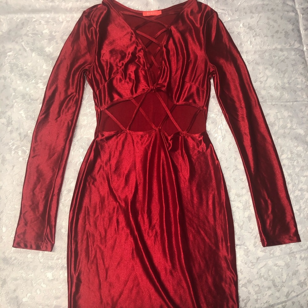 Red velvet sexy dress
